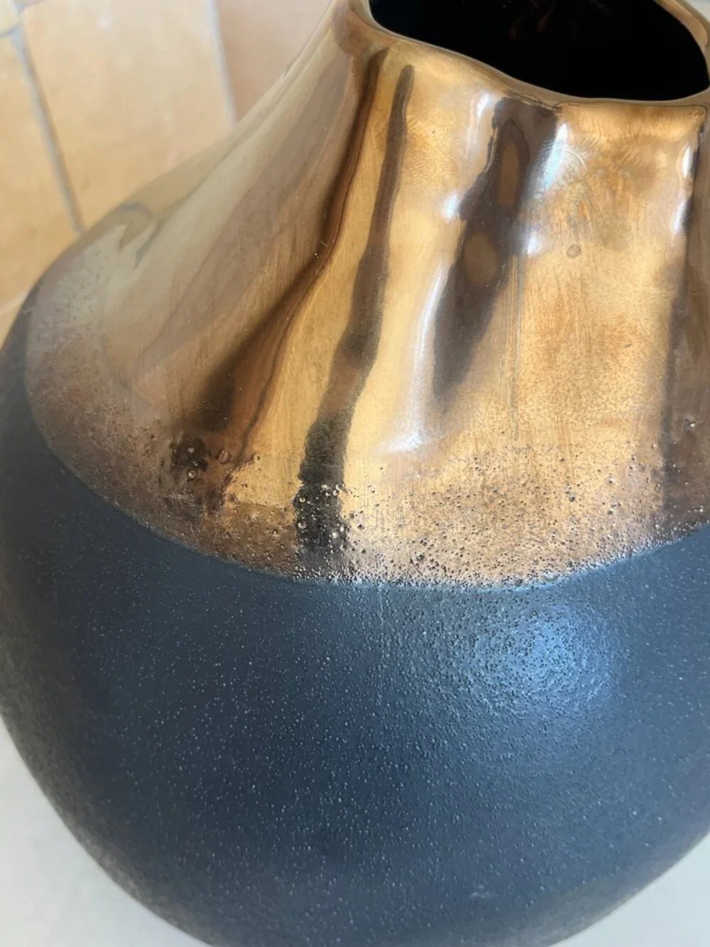 Metallic glaze Waci Sabi Vase